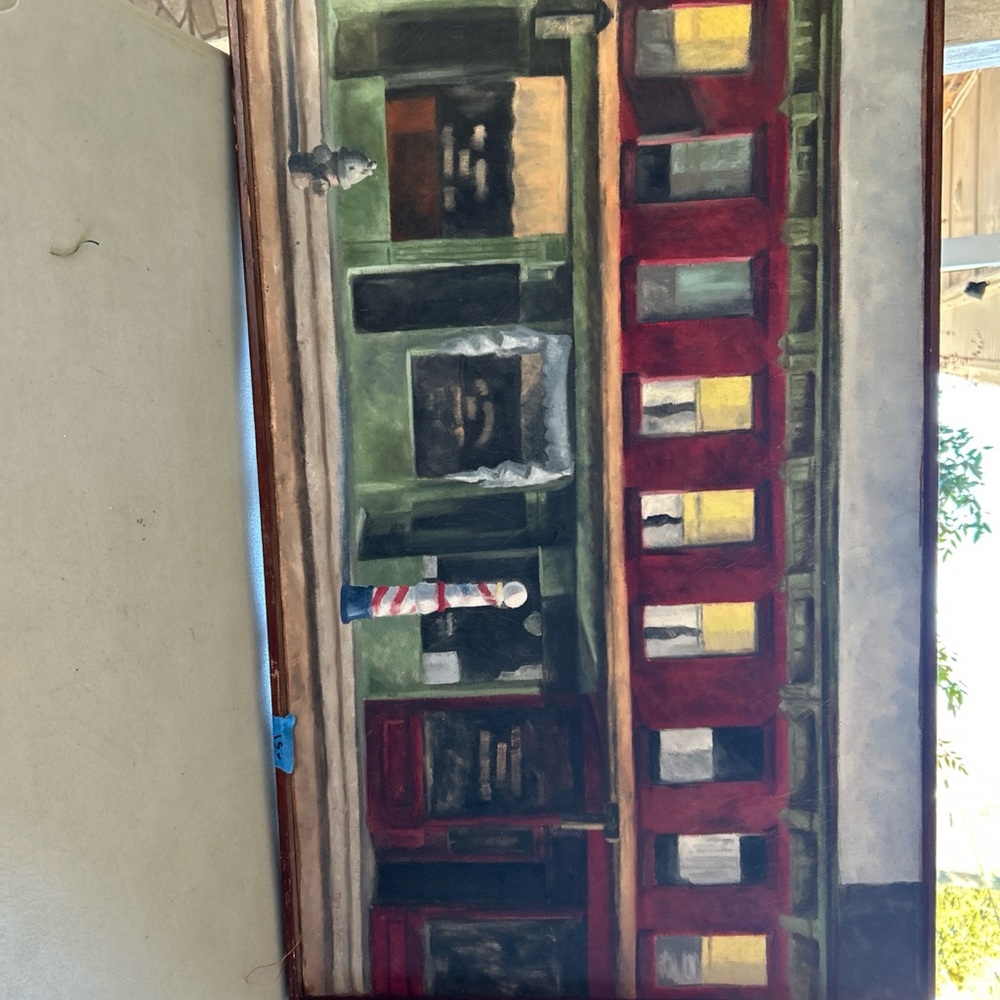 Vintage Urban Street Scene Painting - Picture 4 of 9